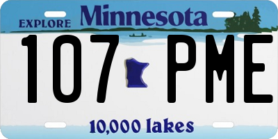 MN license plate 107PME