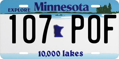 MN license plate 107POF