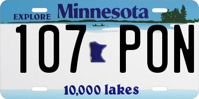 MN license plate 107PON