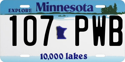 MN license plate 107PWB