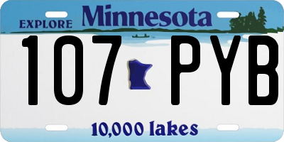MN license plate 107PYB