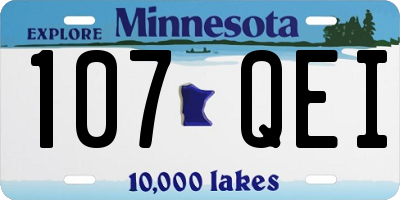 MN license plate 107QEI