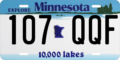 MN license plate 107QQF