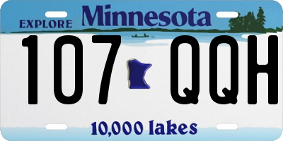MN license plate 107QQH