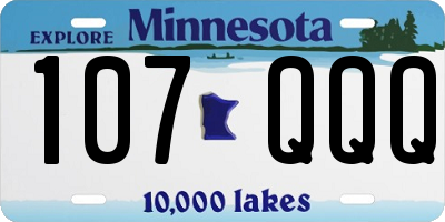 MN license plate 107QQQ
