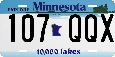 MN license plate 107QQX