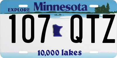 MN license plate 107QTZ