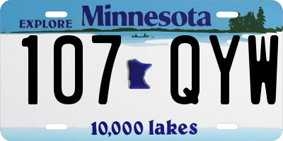 MN license plate 107QYW