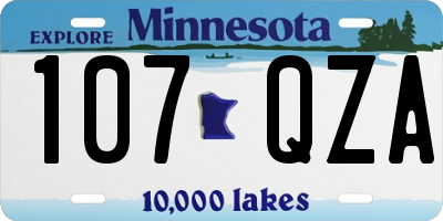 MN license plate 107QZA