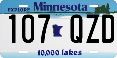 MN license plate 107QZD