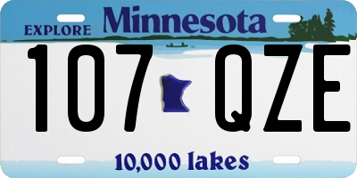 MN license plate 107QZE