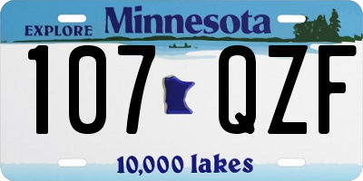 MN license plate 107QZF