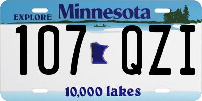 MN license plate 107QZI