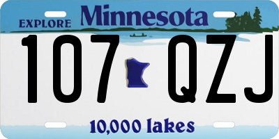 MN license plate 107QZJ