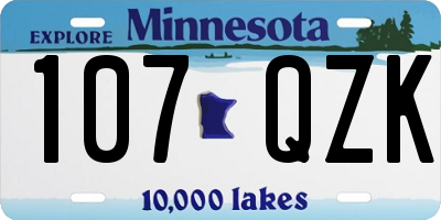 MN license plate 107QZK