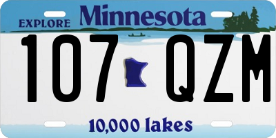 MN license plate 107QZM