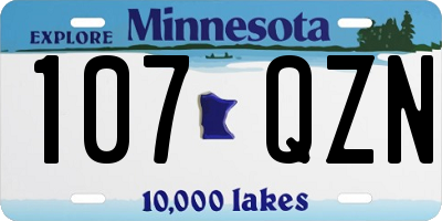 MN license plate 107QZN