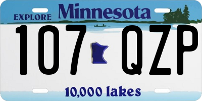 MN license plate 107QZP