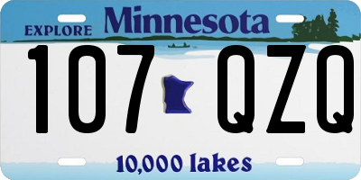 MN license plate 107QZQ