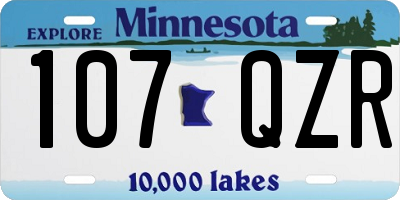 MN license plate 107QZR