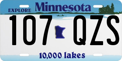 MN license plate 107QZS