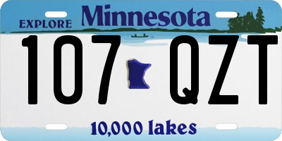 MN license plate 107QZT