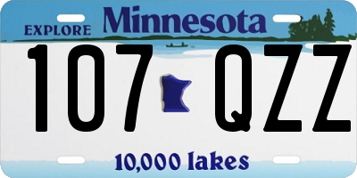 MN license plate 107QZZ