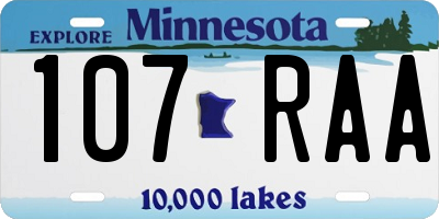 MN license plate 107RAA