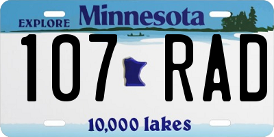 MN license plate 107RAD