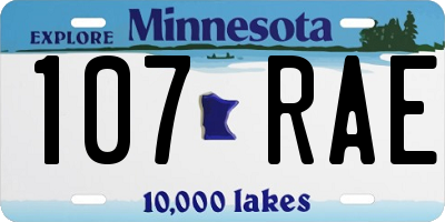 MN license plate 107RAE