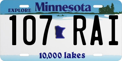 MN license plate 107RAI