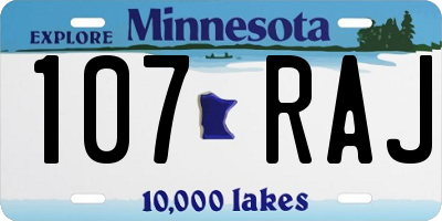 MN license plate 107RAJ