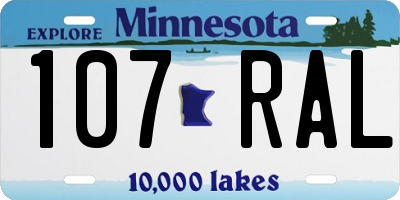 MN license plate 107RAL