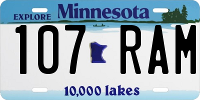 MN license plate 107RAM