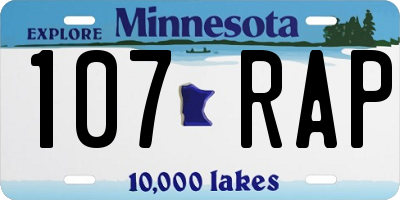 MN license plate 107RAP