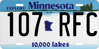 MN license plate 107RFC