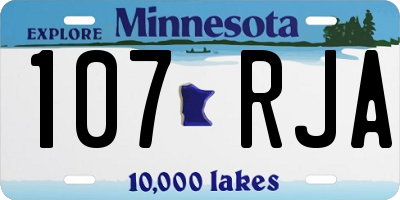 MN license plate 107RJA