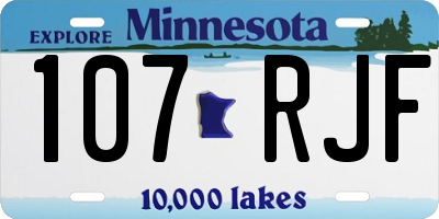 MN license plate 107RJF