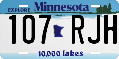 MN license plate 107RJH