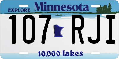 MN license plate 107RJI