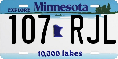 MN license plate 107RJL