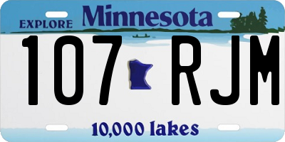 MN license plate 107RJM