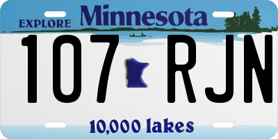 MN license plate 107RJN