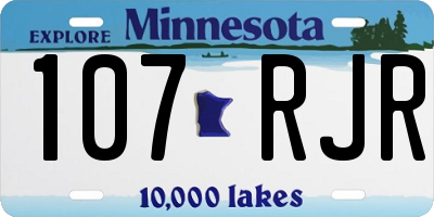 MN license plate 107RJR