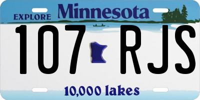 MN license plate 107RJS