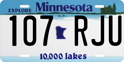 MN license plate 107RJU