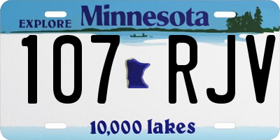 MN license plate 107RJV