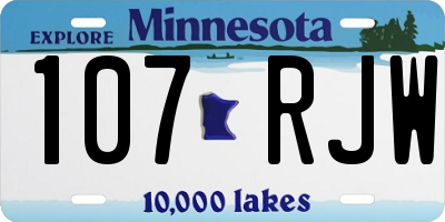 MN license plate 107RJW