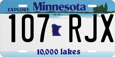 MN license plate 107RJX