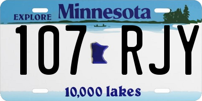 MN license plate 107RJY